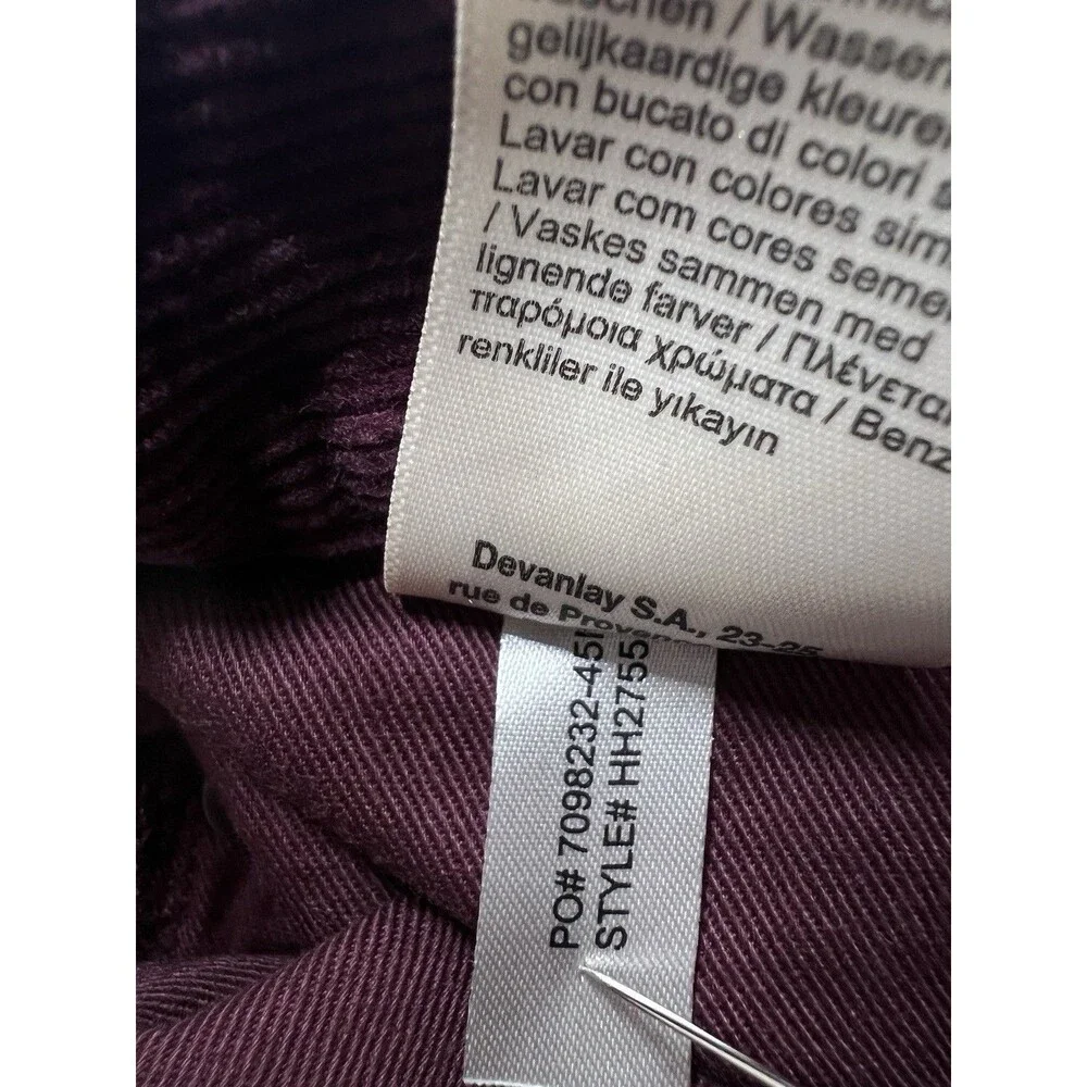 Lacoste Corduroy Jeans Mens 33x34 Slim Fit Button Fly Griotte Cherry Red